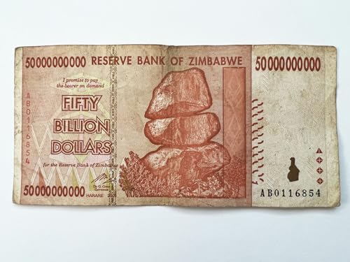 Zimbabwe One 50 Billion Dollar Bill Banknote Money Currency *Heavily Circulated*