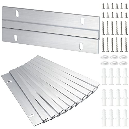 12 Pack French Cleat Hanger Headboard Wall Mounting Brackets Cleat Picture Hanger Kit Z Bar Hanger Supports with Plastic Expansion Tube Screws Silicone Dots for Picture Mirror Whiteboard (6 Inch)