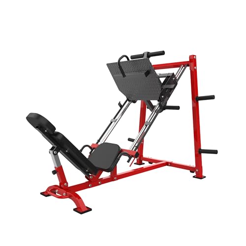PeakPursuit Leg Press & Squat Machine for Home Gym with Calf Block & Barbell Plate Storage,...
