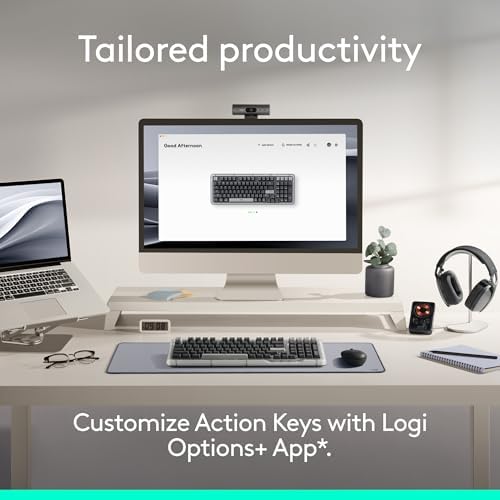 Logitech Alto Keys K98M Wireless Mechanical Keyboard, 98-Key Layout, Hot-Swappable Switches, Gasket Mount, Multi-Device Bluetooth, White Backlight, Graphite 4