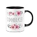 Produktbild Tassenbrennerei Tasse mit Spruch Dummbratze blumig - Kaffeetasse lustig mit Beleidigung - beidseitig Bedruckt - Spülmaschinenfest (Schwarz)