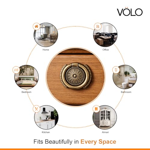 Image of VOLO Antique Finish Cabinet Knob /Kadi - Pull Knobs for Drawers, Wardrobes & Cupboards | Ideal for Kitchen & Home | Pack of 2 (Kadi-19)