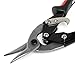 DNA Motoring TOOLS-00110 High Carbon Steel Tin Snip Tool, 10 Inches Serrated Jaws, Straight Cut Tin Snip w/Rubberized Handle, Built-in Thumb Lock