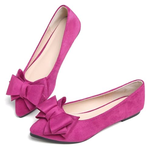 TN TANGNEST Women Cute Bowknot Flats Soft Slip On Flats Comfort Pointed Toe Casual Dress Flat Shoes4