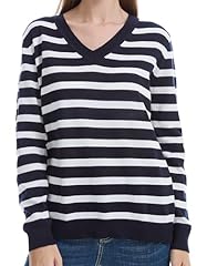 V-neck Navy+whitestripes