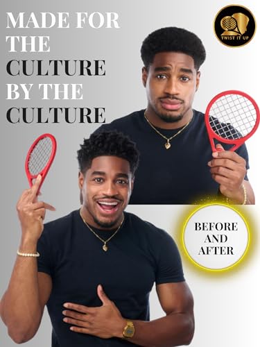 Twist It Up Comb (Bond Black) - Alternative for Hair Sponges, Creates Curls and Twists for Black Men, Tennis Racket Design