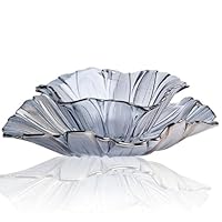 JUNYFFF Corbeille À Fruits En Bol Décoratif, Diamètre 30/20Cm, Verre En Cristal Coupe De Fruits Ménage Maison Créative Table Basse Pot De Bonbons Salon Moderne Maison Créative, 2Pcs,Color