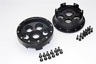 Axial Yeti Upgrade Parts Aluminium Front/Rear 2.2 Wheels Beadlock (6 Poles) - 1Pr Set Black
