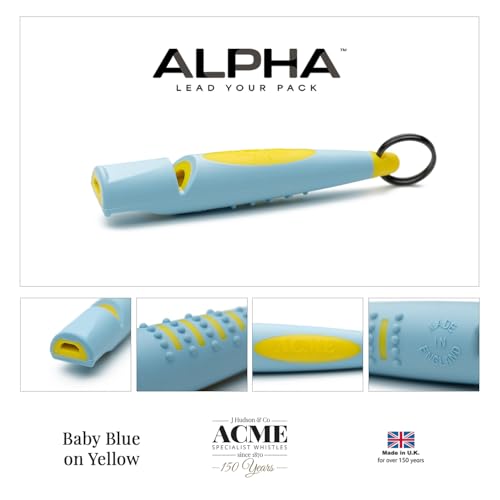ACME Hundepfeife No. 211,5 (Update 2023) | Alpha | Verbesserte Version | Ideal für den Rückruf | Große Reichweite | Neuer Griff | Frequenzstandardisiert (Baby Blue/Yellow)