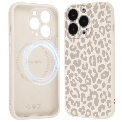 Saqmkil Handyhülle Magnetische für iPhone 16 Pro 6,3" Hülle, Aesthetic Muster Leopard Mädchen Case Kompatibel mit MagSaf...