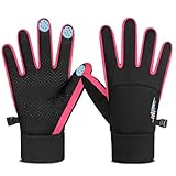 rivmount Kids Warm Winter Gloves Touchscreen Water-Resistant Cycling Running Skiing in Outdoor Cold Weather for Boy Girl Pink M