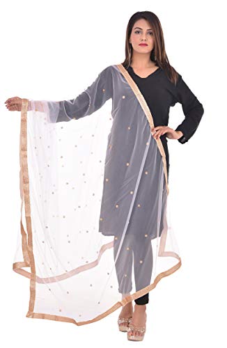 Image of YOUTHQUAKE Women's Embroidered Net Dupatta