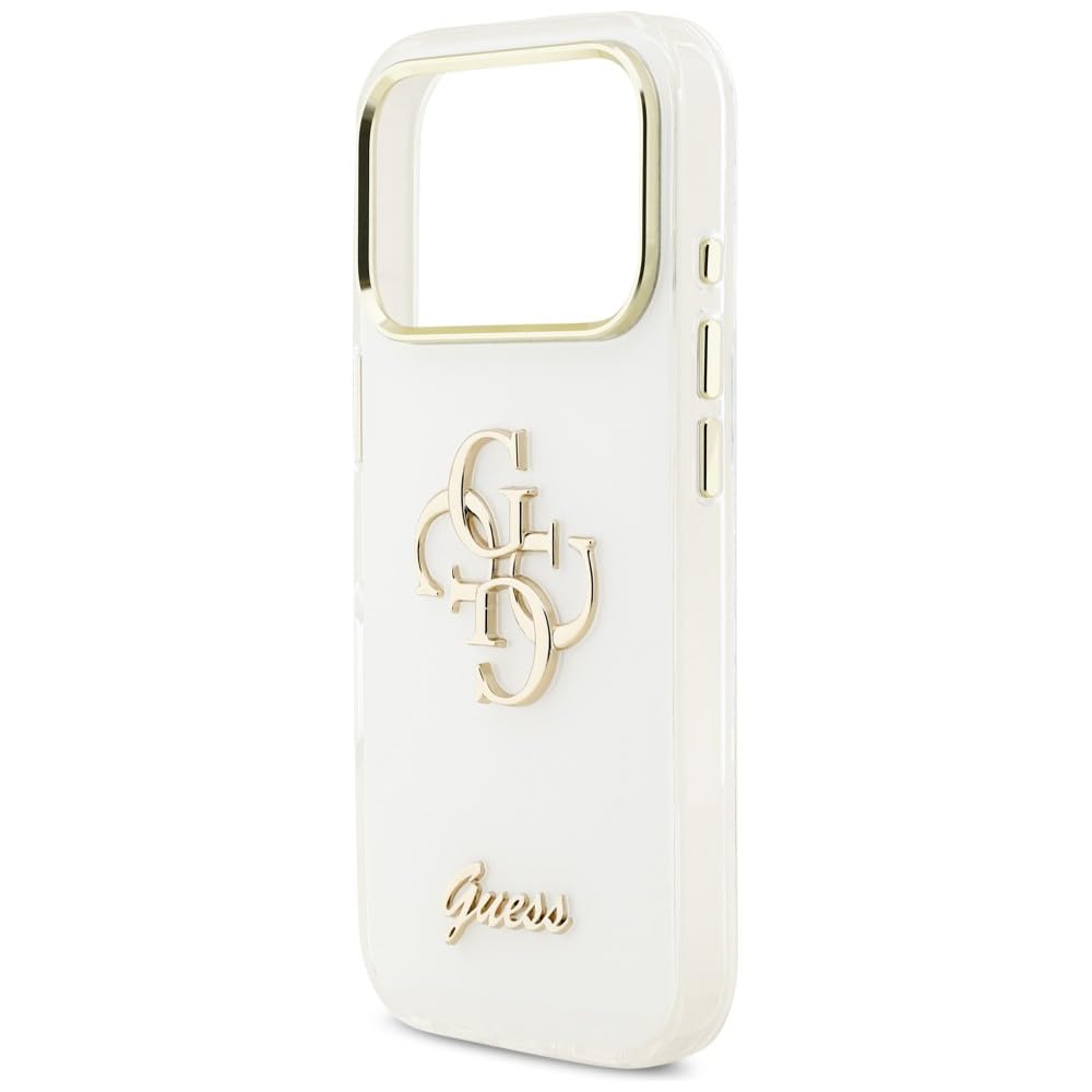 CG MOBILE Guess IML 4G Script metalowe etui do iPhone 17 Pro Max (białe)