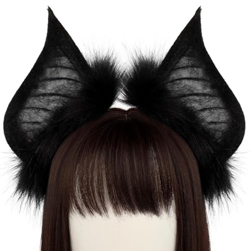 Bandeau oreilles de chauve-souris noir pour soirée d'Halloween
