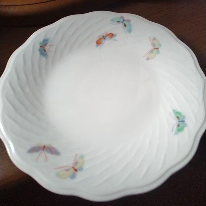 深川製磁 蝶柄パン皿五枚