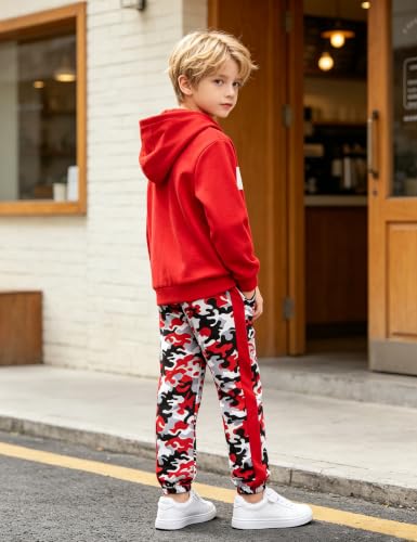 Image of Boys Clothes Boy Outfits 2-Piece Long Sleeve Hoodie and Camouflage Pants Boys Fall Winter Clothes for 6-16 Years