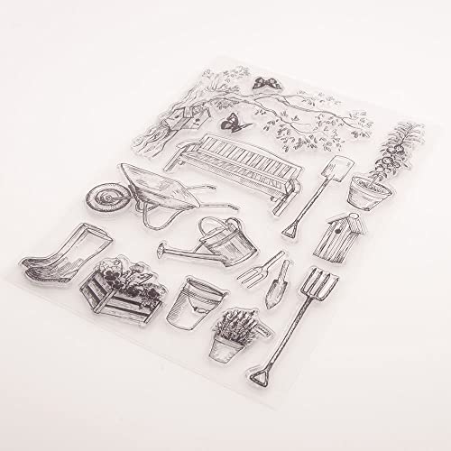 WooYangFun 1pc Garden Bench Tree Relax Clear Stamp for Card Making Decoration and Scrapbooking, Transparent, 15x21.5cm - Image 3