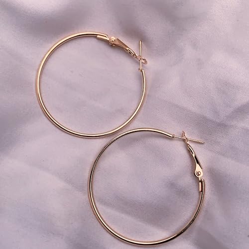 Image of I Jewels Stylish Classic Round Hoop Earring Lightweight Everyday Wear Earrings for Women