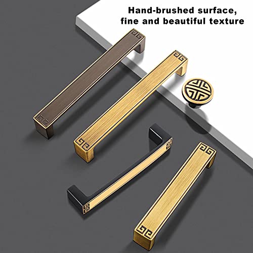 Tiradores para gabinetes de latón retro y piel, 5 pulgadas, pack de 10 con tornillos 5