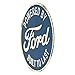 Open Road Brands Ford Built to Last Round Embossed Metal Sign