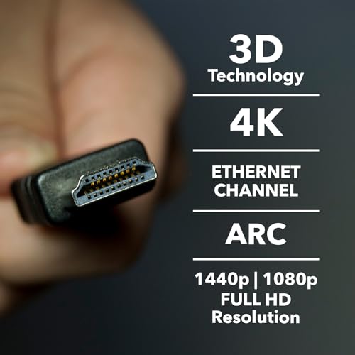 Image of Orei UltraHigh-Speed 4K HDMI Cable 3 Meter (9.84ft) - HDMI Cable 4K@60Hz, HDR10, ARC, 3D - Durable PVC - Compatible With TVs, Sound Bar, Laptop, Projector & More (2 Pack)