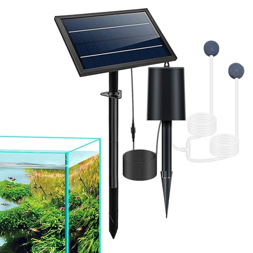 Oxigenador para peceras solares ajustables con bomba de 9V 6W