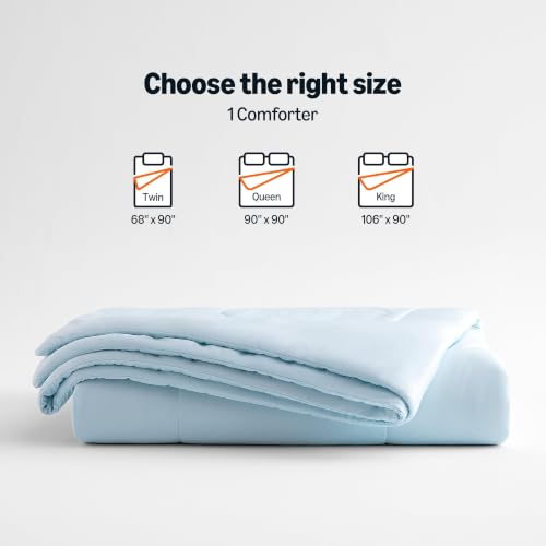 Amazon Basics Cooling Comforter, Temperature Regulating Blanket for Hot Sleepers, Summer & All Season Bedding, Lightweight, 68"x90", Twin, Blue - image 6