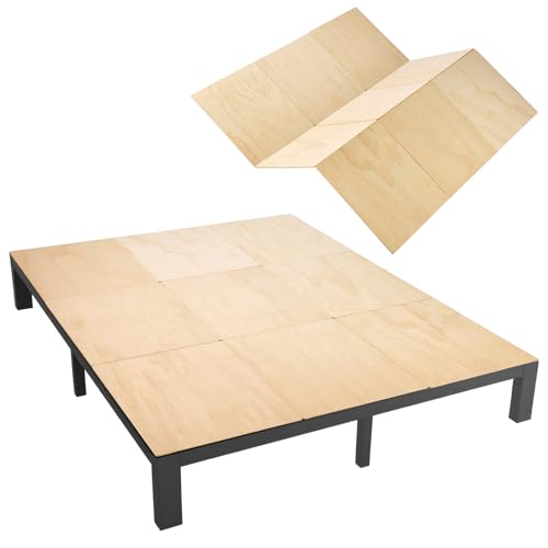 VEVOR Bunkie Board Cal King 69.7 x 81.9 in Foldable Bed Board Under Mattress with Nylon Webbing Plywood Rounded Edges Anti-Sag Design for Metal Frames Sleeper Sofas Platform and Bunk Beds