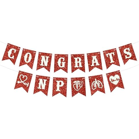 LOVELY BITON Congrats NP Banner, Future Nurse, Straight Outta Nursing School, Glittery Nursing School Survivor Graduation Party Decorations, Congrats Grad Cover