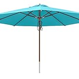 anndora® Sonnenschirm Marktschirm Gastronomie ø 4 m rund - mit Winddach Himmelblau