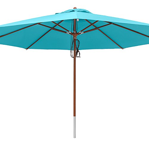 anndora® Sonnenschirm Marktschirm Gastronomie ø 4 m rund - mit Winddach Himmelblau