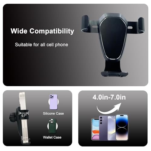 MICMXMO Car Phone Holder for Audi A3 8V S3 2014-2019, Mobile Phone Automobile Cradles for Car Air Vents, Rotatable Accessories Hands Free Smartphone Phone Mount for iPhone 17 16 15 14 13 12 11, Black - Image 4