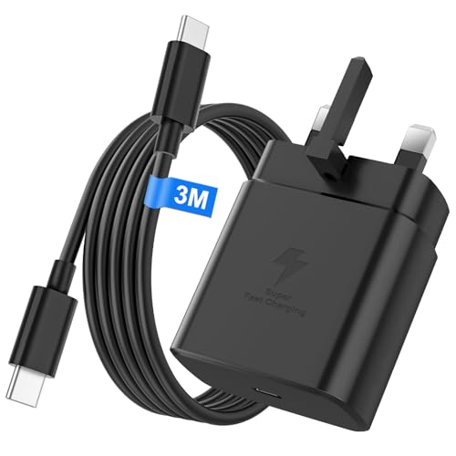 45W Super Fast USB C Charger for Samsung Galaxy S26 Ultra/S26+/S26/S25/S25+/S25 Ultra/S24/S24 Ultra/S23/S22/A55/A54/A15/A14 USB C Super Fast Charger with 3M USB Type C Charging Cable and Plug Charge
