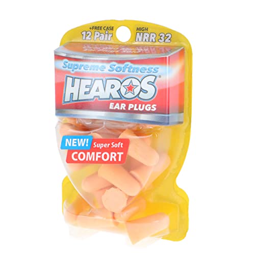 Hearos Supreme Softness Foam Earplugs, Nrr 32, Extreme Comfort, Hearing Protection, 12 Pair, (5800) #TOP4