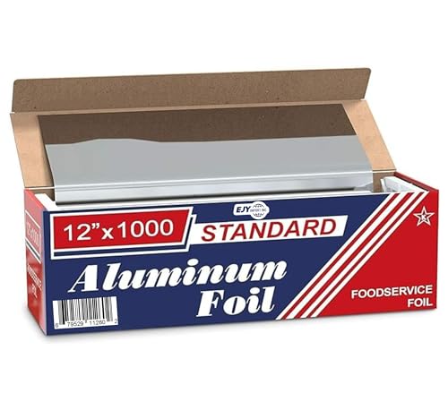 Standard Premium Aluminum Foil | 12”x1000 Feet Long | Industrial Size and Strength | Commercial Grade & Length Foil Wrap for Food Service Industry and Home Use| Strong Silver (1 Pack)