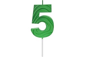 Green Number 5 Terraced Fields Shape Ninja Candle for All Celebrations