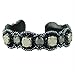 Pink Pewter Bendable Magnetic Pin and Makeup Holder Crystal Encrusted Bracelet - Black