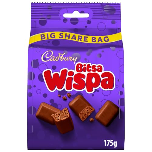 Cadbury Bitsa Wispa Milk Chocolate Bites Big Share Bag 175 g (Pack of 1)