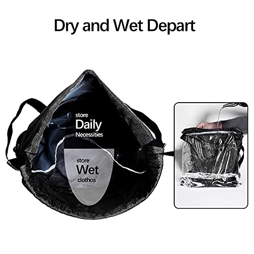 Karani Gym Bag Drawstring Backpack With Shoe Compartment Waterproof Wet Dry Separation For Men Women Gym Yoga Shopping Swim #TOP3