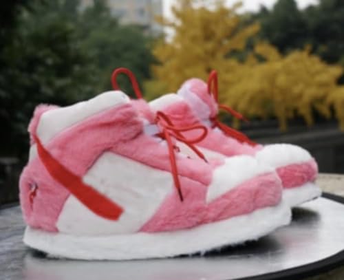 Image of Warm Furry Sneakers Slipper Comfy House Shoes Winter Plush Fuzzy Slipper Shoes For Women Men One Size Fits Most Fluffy Slides For Indoor Outdoor Bigfoot Gifts Houseshoes