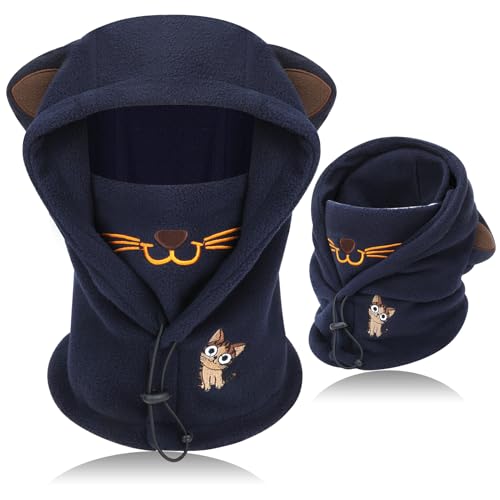 VGMANNTA Pasamontañas Niño Térmico de Invierno 4-10 Años Multifuncional Resistente al Viento y Ajustable Gorra Orejeras Mascarillas Faciales Braga Cuello Niña Niño para Esqui al Aire Libre-N