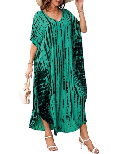 Image of Kaftan Dresses for Women Plus Size Bathing Suit Cover up Caftan Maxi Beach Dresses