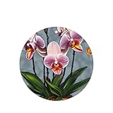 Blooming Orchids Auto-Lufterfrischer-Set mit 4 Lavendelduftkarten zum Aufhängen für Fahrzeuginnenraum, doppelseitig bedruckter Duft, Dekor für Auto, Zuhause, Schrank