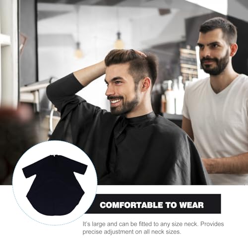 Capa para corte de cabello con mangas negra miniatura 3