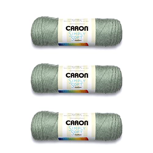 Caron Simply Soft Woodland Heather Yarn - 3 Pack of 141g/5oz - Acrylic - 4 Medium (Worsted) - 250 Yards - Knitting/Crochet