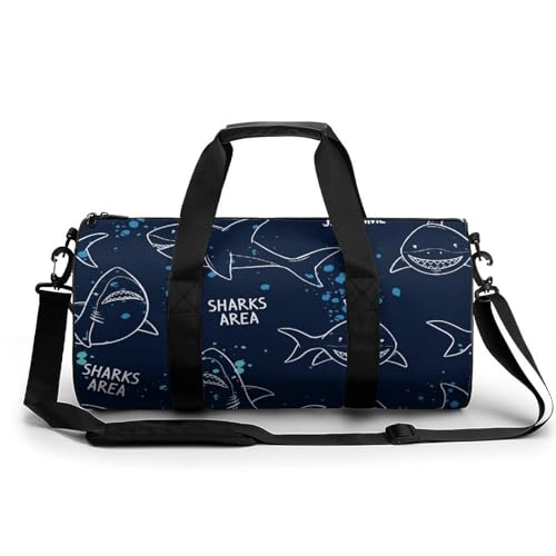 Sac de sport gym Requin Noir 45x23x23cm noir pour voyage