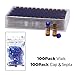 Membrane Solutions Autosampler Vials, 2ml HPLC Vials, 9-425 Lab Amber Vials with Write-on Spot and Graduations, 9mm Blue ABS Screw Caps & Septa for GC Sample Vials, 100 Pcs