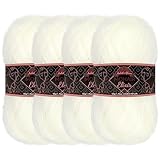 JubileeYarn Mohair Elixir Yarn - 50g/Skein Baby Wool Blend - Piña Colada - 4 Skeins