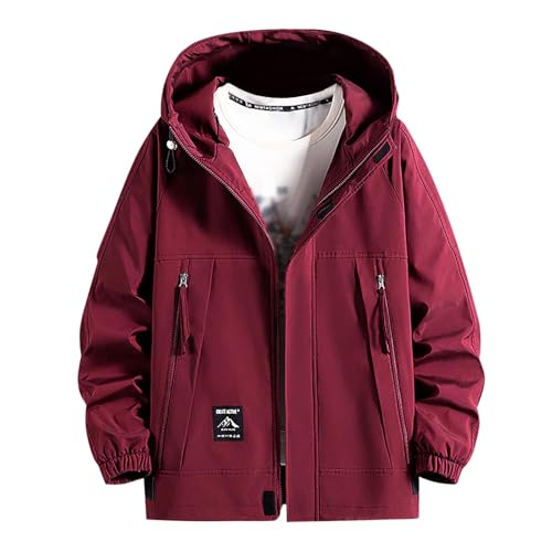 Veste coupe-vent homme imperméable respirante et légère manteau décontracté avec capuche zippée