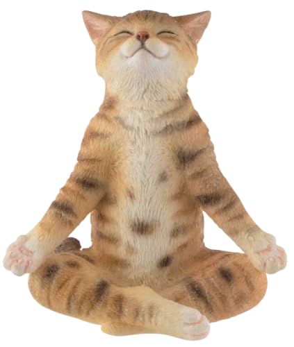 Yoga Katze im Lotussitz, aus Kunststein, von Künstlerhand coloriert, by Veronese